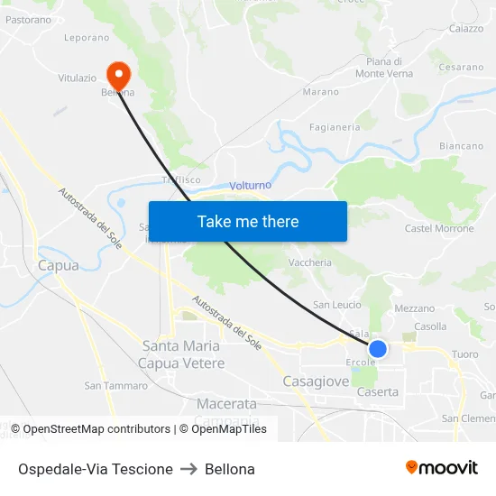 Hospital-Tescione Street to Bellona map