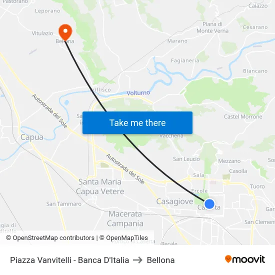 Vanvitelli Square - Bank of Italy to Bellona map