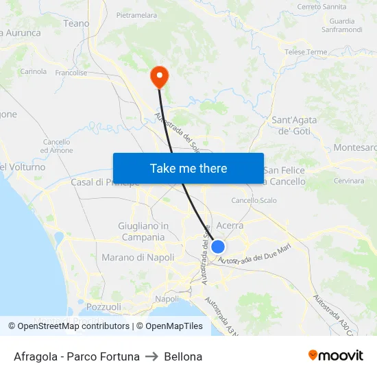 Afragola - Fortuna Park to Bellona map