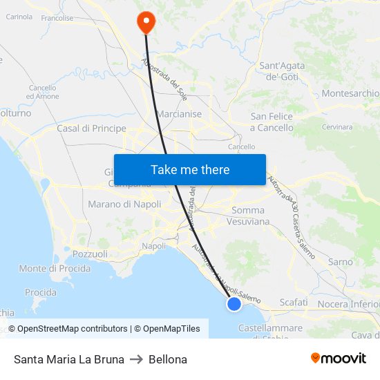 Santa Maria La Bruna to Bellona map