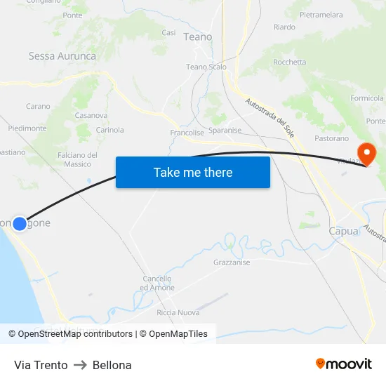Trento Street to Bellona map