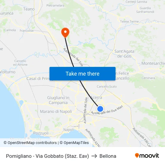 Pomigliano - Via Gobbato (Staz. Eav) to Bellona map