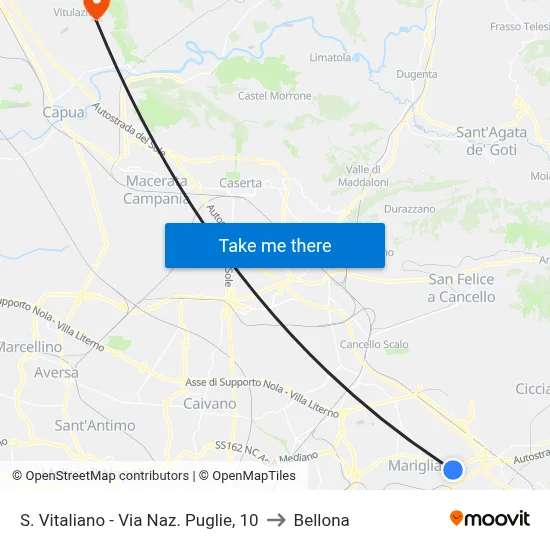 S. Vitaliano - Puglie National Road, 10 to Bellona map