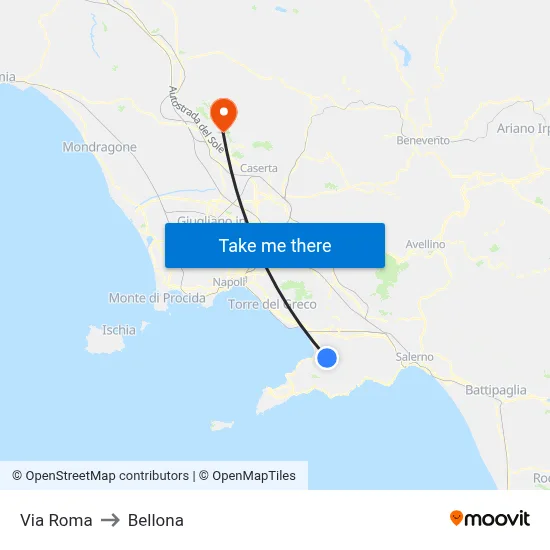 Via Roma to Bellona map