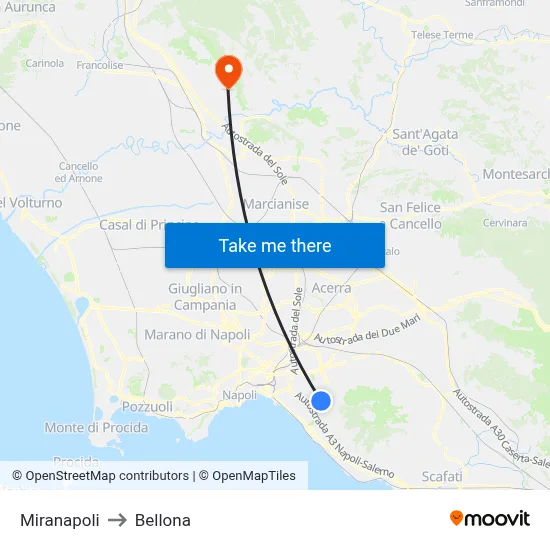 Miranapoli to Bellona map