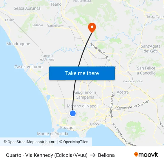 Quarto - Via Kennedy (Edicola/Vvuu) to Bellona map