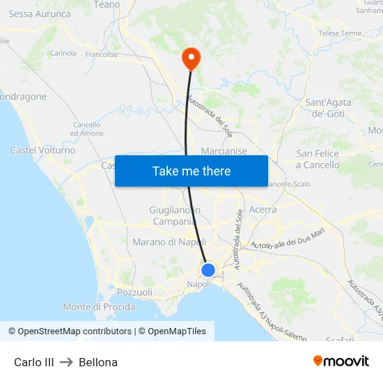 Carlo III to Bellona map