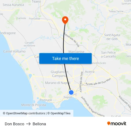 Don Bosco to Bellona map
