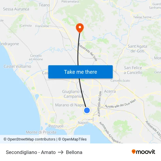 Secondigliano - Amato to Bellona map