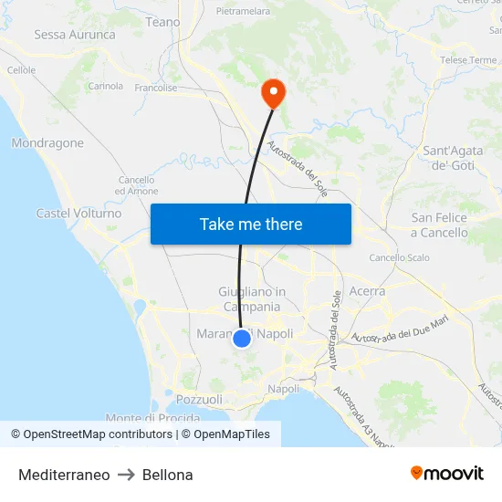Mediterranean to Bellona map