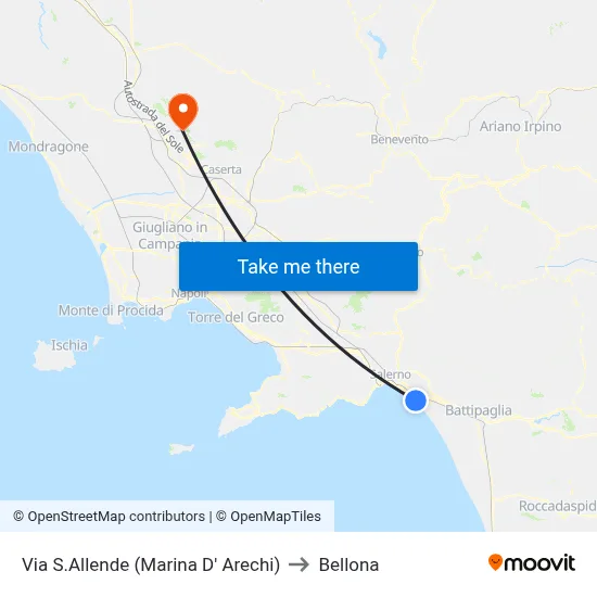 Via S.Allende (Marina D'Arechi) to Bellona map