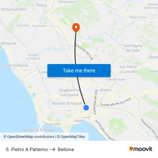 San Pietro A Patierno to Bellona map