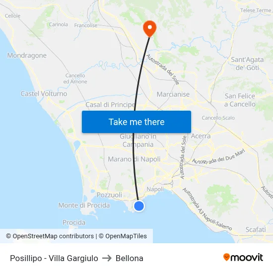 Posillipo - Villa Gargiulo to Bellona map