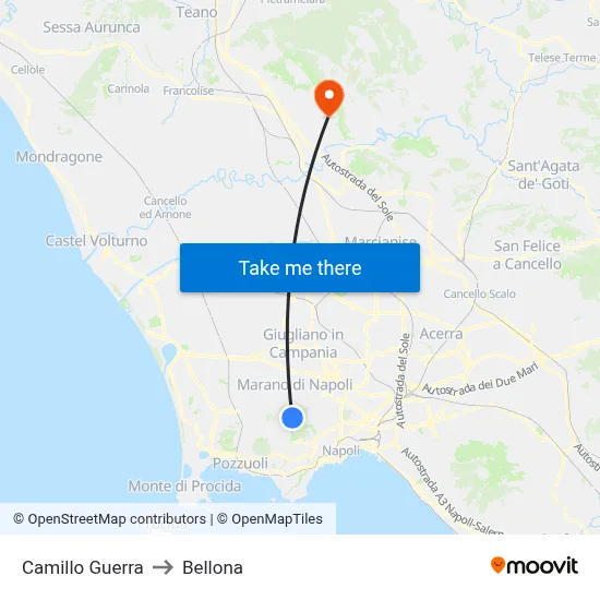 Camillo Guerra to Bellona map