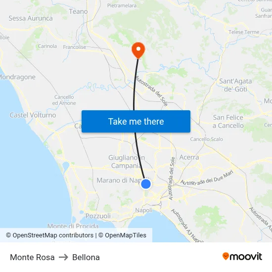 Monte Rosa to Bellona map