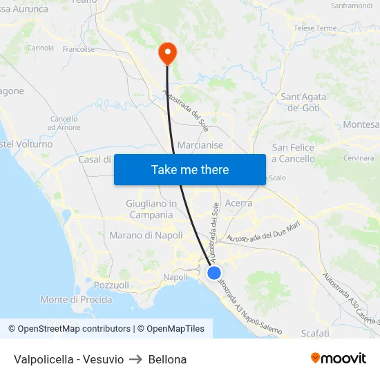 Valpolicella - Vesuvio to Bellona map