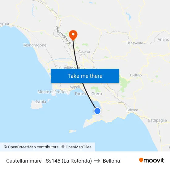 Castellammare - Ss145 (La Rotonda) to Bellona map