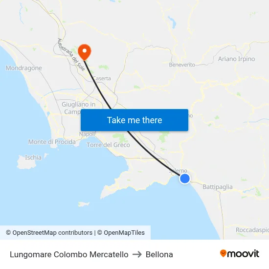 Colombo Seafront Mercatello to Bellona map