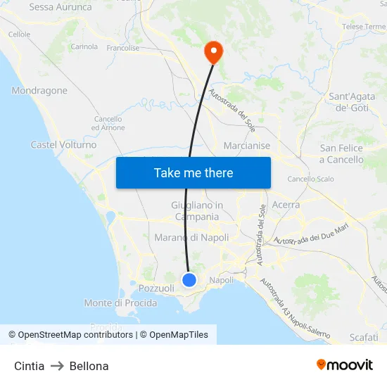 Cintia to Bellona map