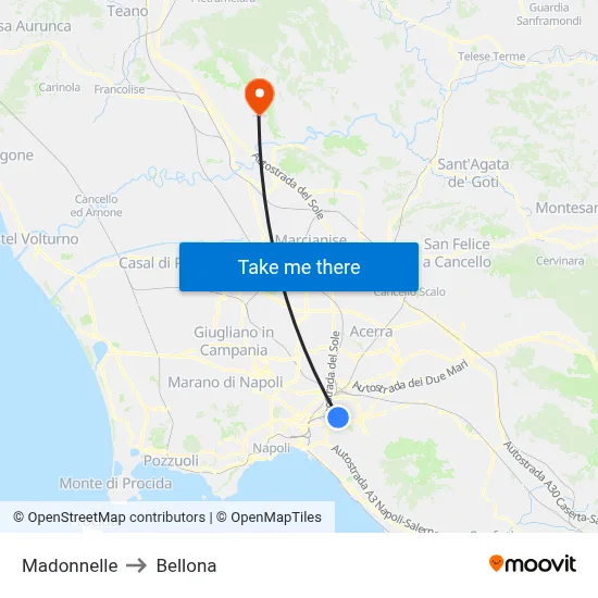 Madonnelle to Bellona map