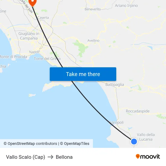 Vallo Station (Terminal) to Bellona map