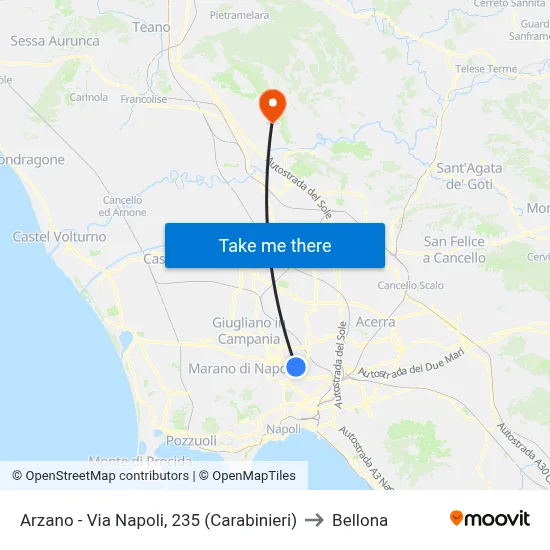Arzano - Via Napoli, 235 (Carabinieri) to Bellona map