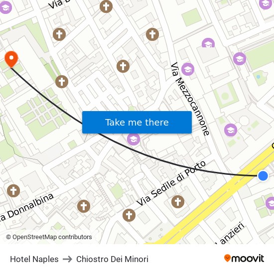 Hotel Naples to Chiostro Dei Minori map