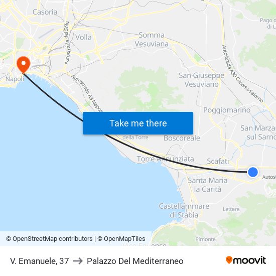 V. Emanuele, 37 to Palazzo Del Mediterraneo map
