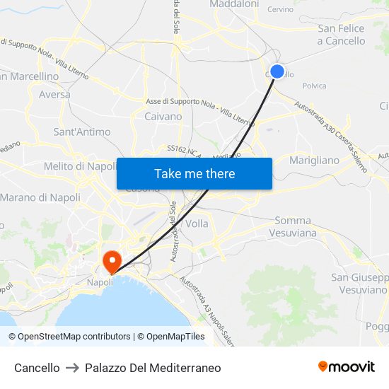 Cancello to Palazzo Del Mediterraneo map