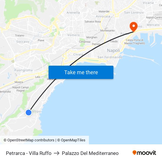 Petrarca - Villa Ruffo to Palazzo Del Mediterraneo map