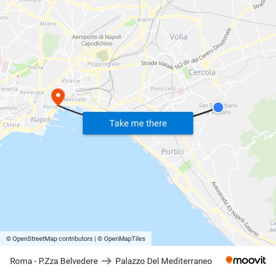 Roma - P.Zza Belvedere to Palazzo Del Mediterraneo map