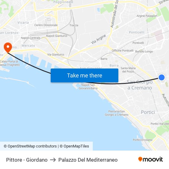 Pittore - Giordano to Palazzo Del Mediterraneo map