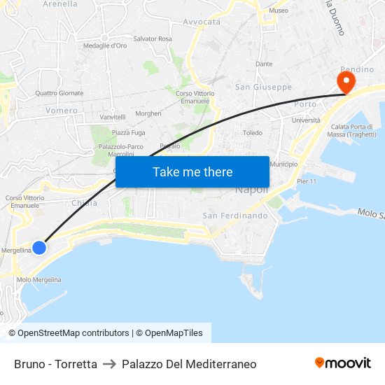 Bruno - Torretta to Palazzo Del Mediterraneo map