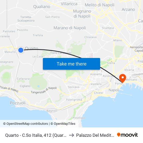 Quarto - C.So Italia, 412 (Quarto Officina) to Palazzo Del Mediterraneo map