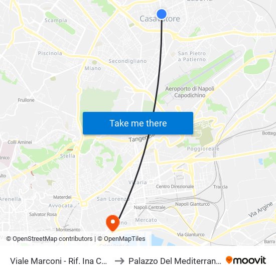 Viale Marconi - Rif. Ina Casa to Palazzo Del Mediterraneo map