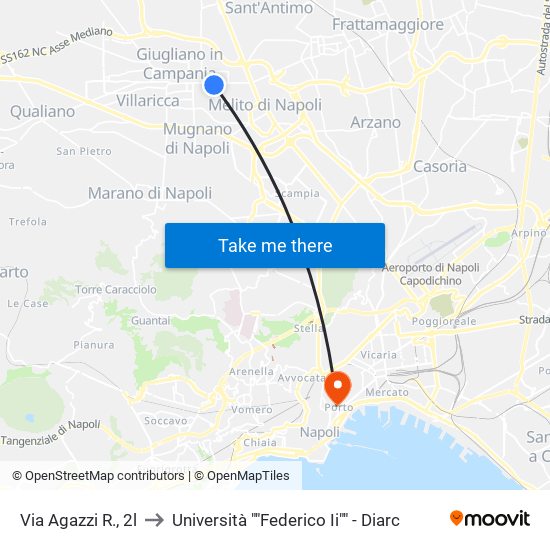 Via Agazzi R., 2l to Università ""Federico Ii"" - Diarc map