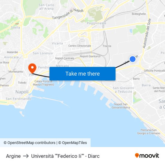 Argine to Università ""Federico Ii"" - Diarc map