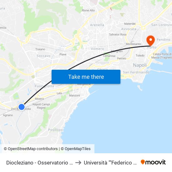 Diocleziano - Osservatorio Vesuviano to Università ""Federico Ii"" - Diarc map