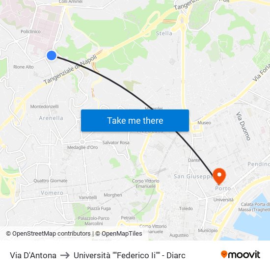 Via D'Antona to Università ""Federico Ii"" - Diarc map