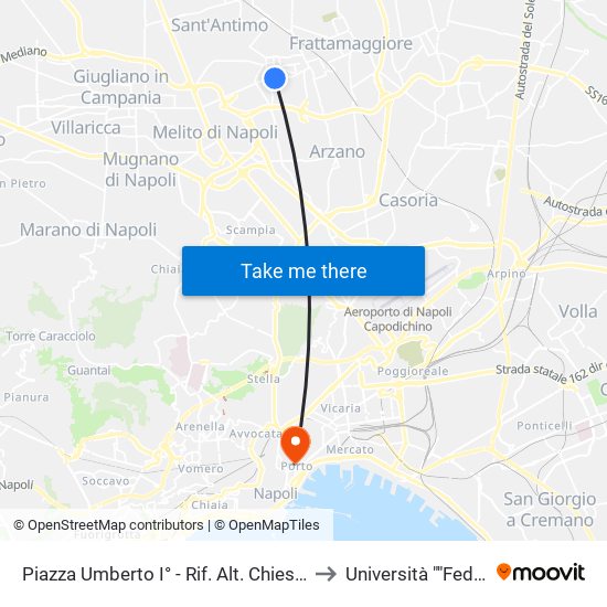 Piazza Umberto I° - Rif. Alt. Chiesa Maria Ss. Assunta In Cielo to Università ""Federico Ii"" - Diarc map