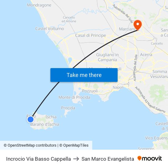 Incrocio Via Basso Cappella to San Marco Evangelista map