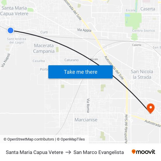 Santa Maria Capua Vetere to San Marco Evangelista map
