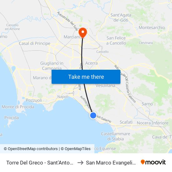 Torre Del Greco - Sant'Antonio to San Marco Evangelista map