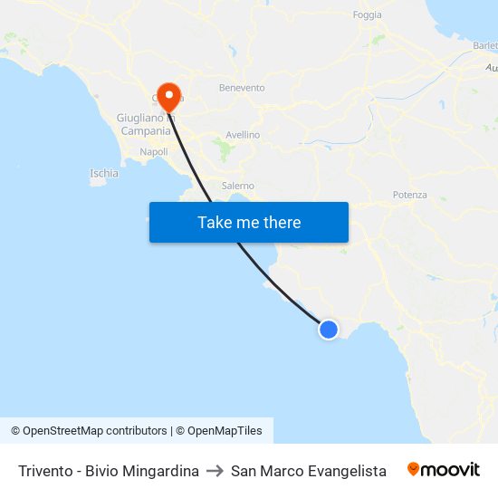 Trivento - Bivio Mingardina to San Marco Evangelista map