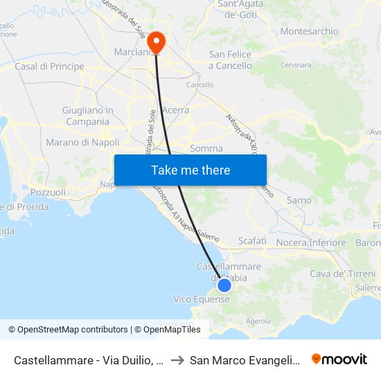 Castellammare - Via Duilio, 33 to San Marco Evangelista map