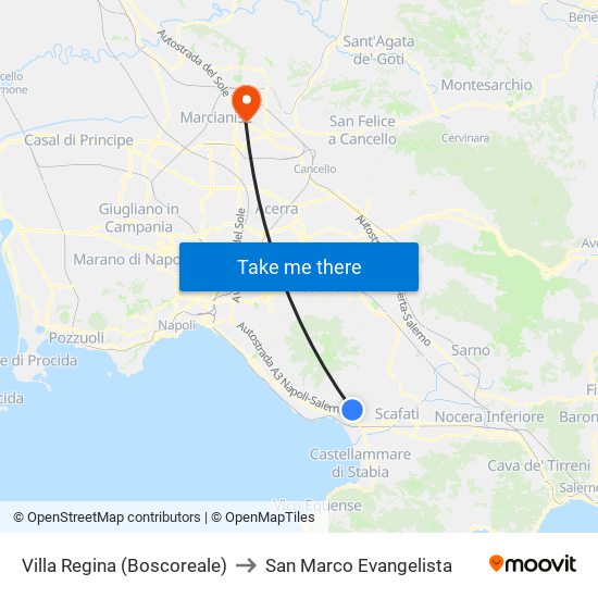 Villa Regina (Boscoreale) to San Marco Evangelista map