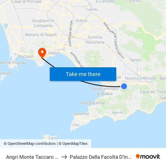 Angri Monte Taccaro (Liceo) to Palazzo Della Facoltà D'Ingegneria map