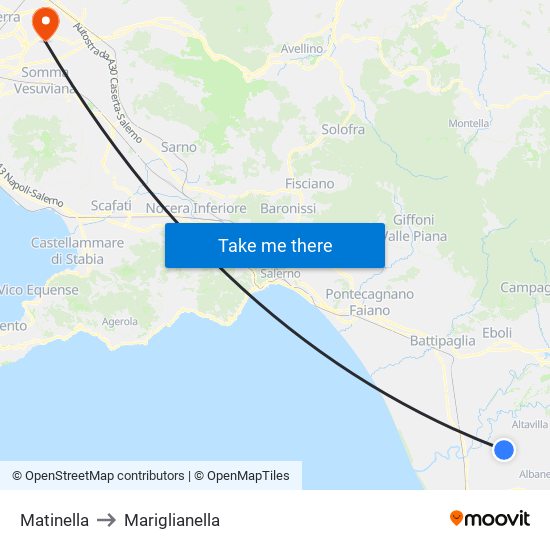 Matinella to Mariglianella map