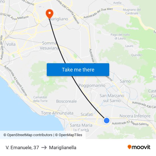 V. Emanuele, 37 to Mariglianella map