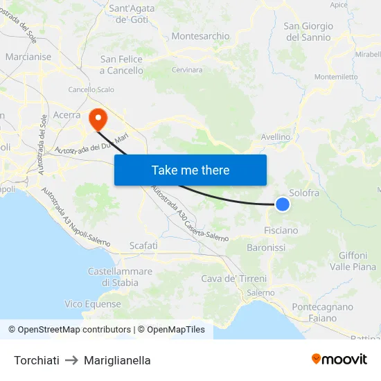 Torchiati to Mariglianella map